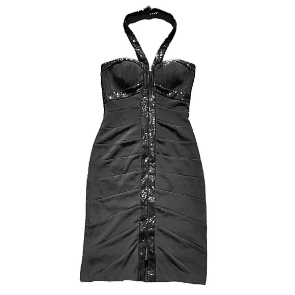 NWOT Jolene little black dress Christmas party bar. Wedding halter Sequin - Picture 2 of 7